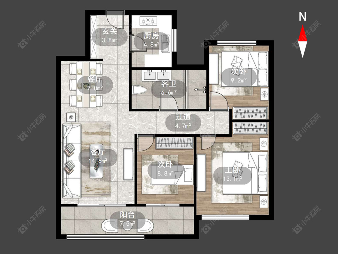 美的世茂云筑房源户型图 常州美的世茂云筑在售二手房源户型图_小牛看房