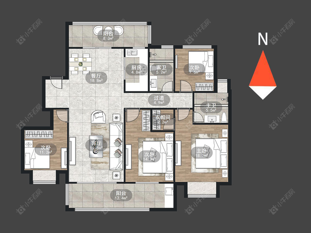 常州星河丹堤八区在售二手房源户型图_小牛看房