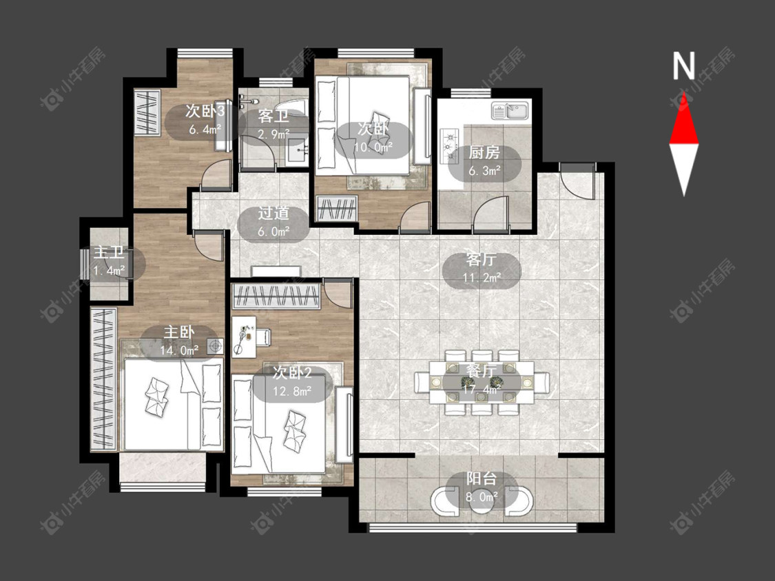 常州牡丹和府在售二手房源户型图_小牛看房