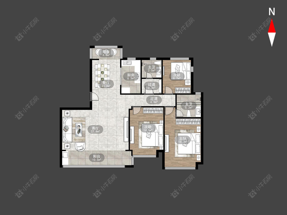 常州雅居乐路劲棠颂在售二手房源户型图_小牛看房