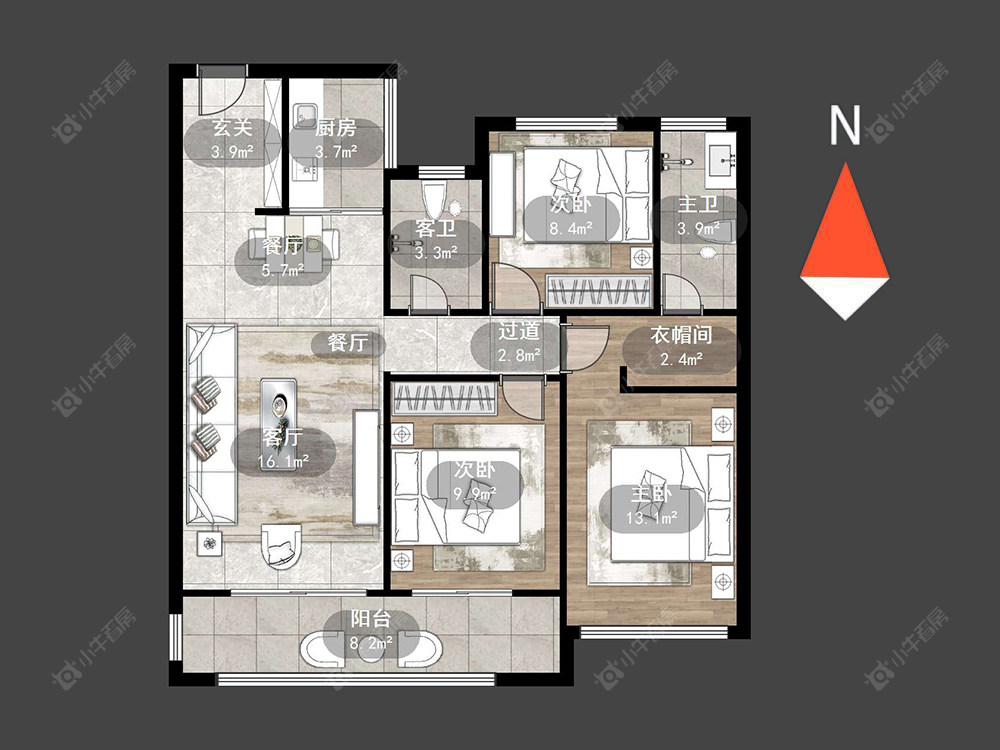 星河丹堤八区房源户型图 常州星河丹堤八区在售二手房源户型图_小牛看房