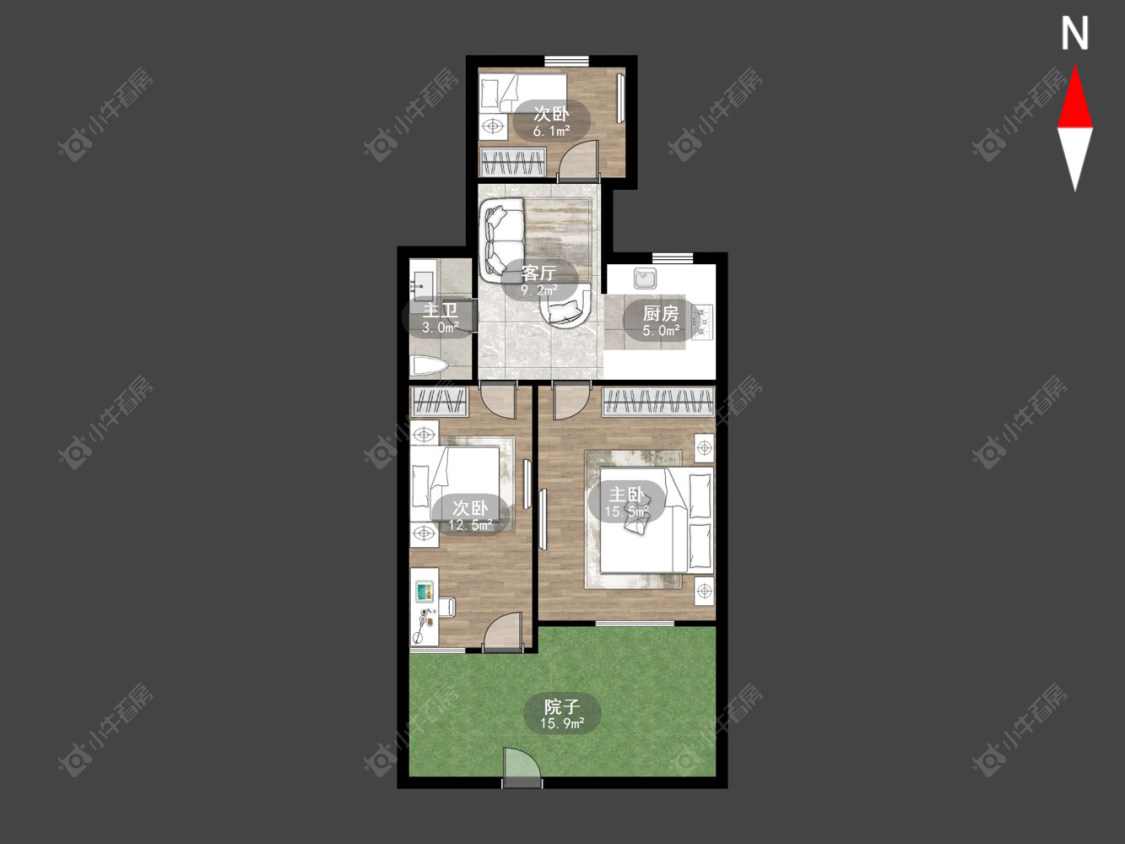 常州西新桥二村在售二手房源户型图_小牛看房