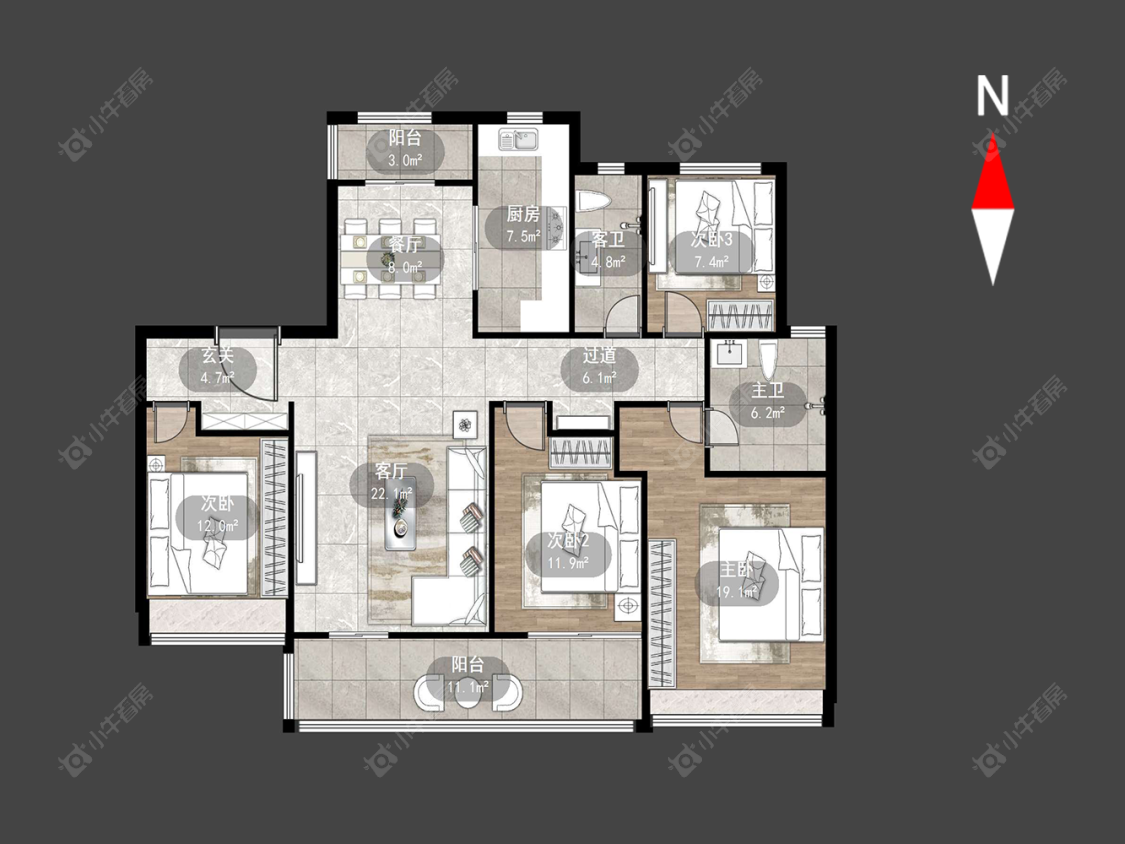 朗诗熙华府房源户型图 常州朗诗熙华府在售二手房源户型图_小牛看房