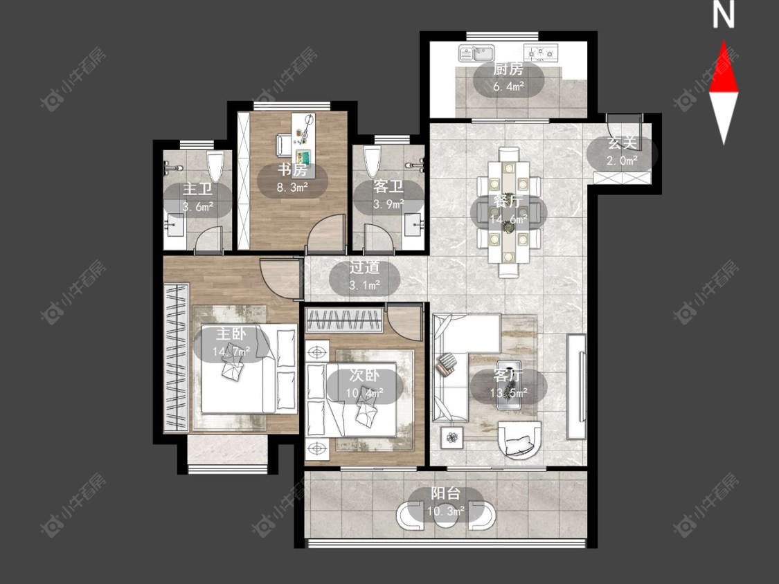东方君开房源户型图 常州东方君开在售二手房源户型图_小牛看房
