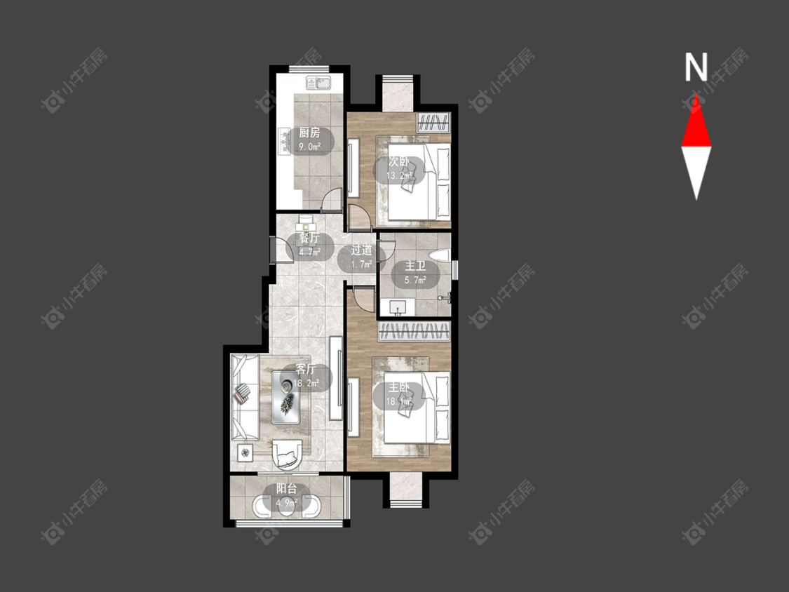 常州太湖明珠苑北区在售二手房源户型图_小牛看房