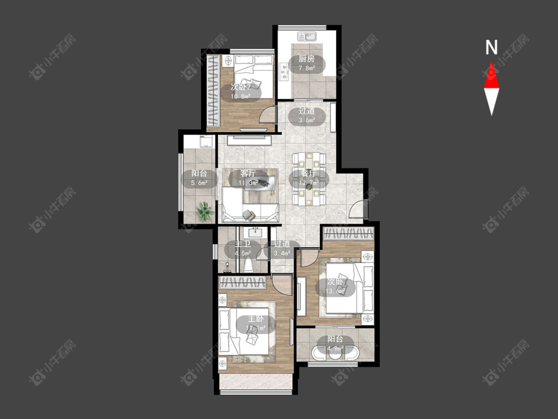 香槟广场房源户型图 常州香槟广场在售二手房源户型图_小牛看房