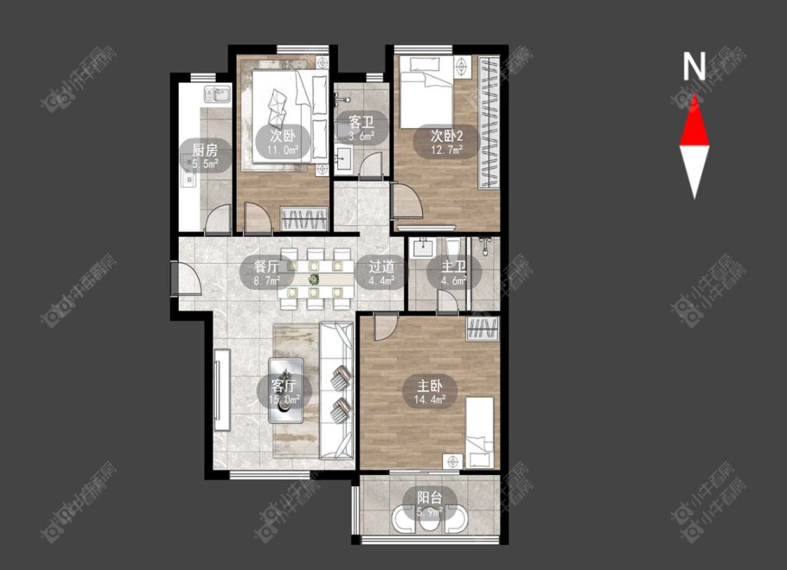 常州锦绣天地在租房源户型图_小牛看房