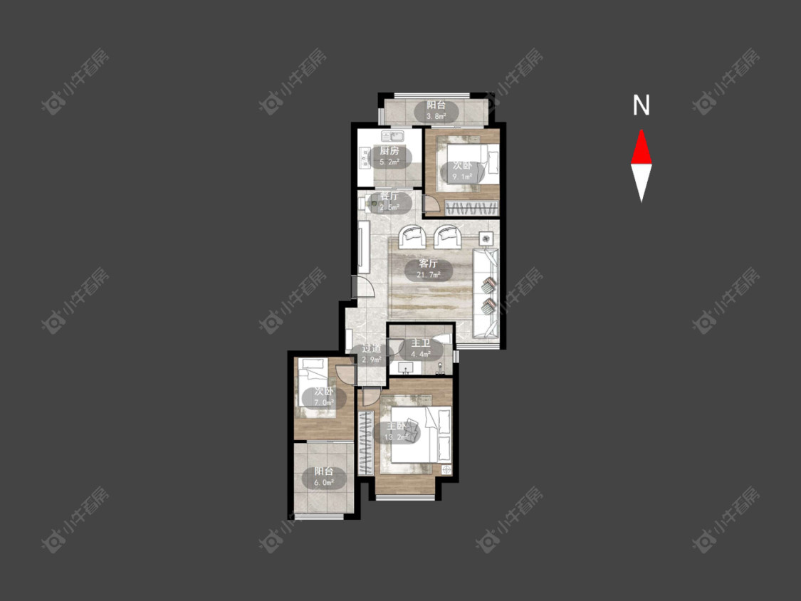 常州荣盛馨河郦舍在售二手房源户型图_小牛看房