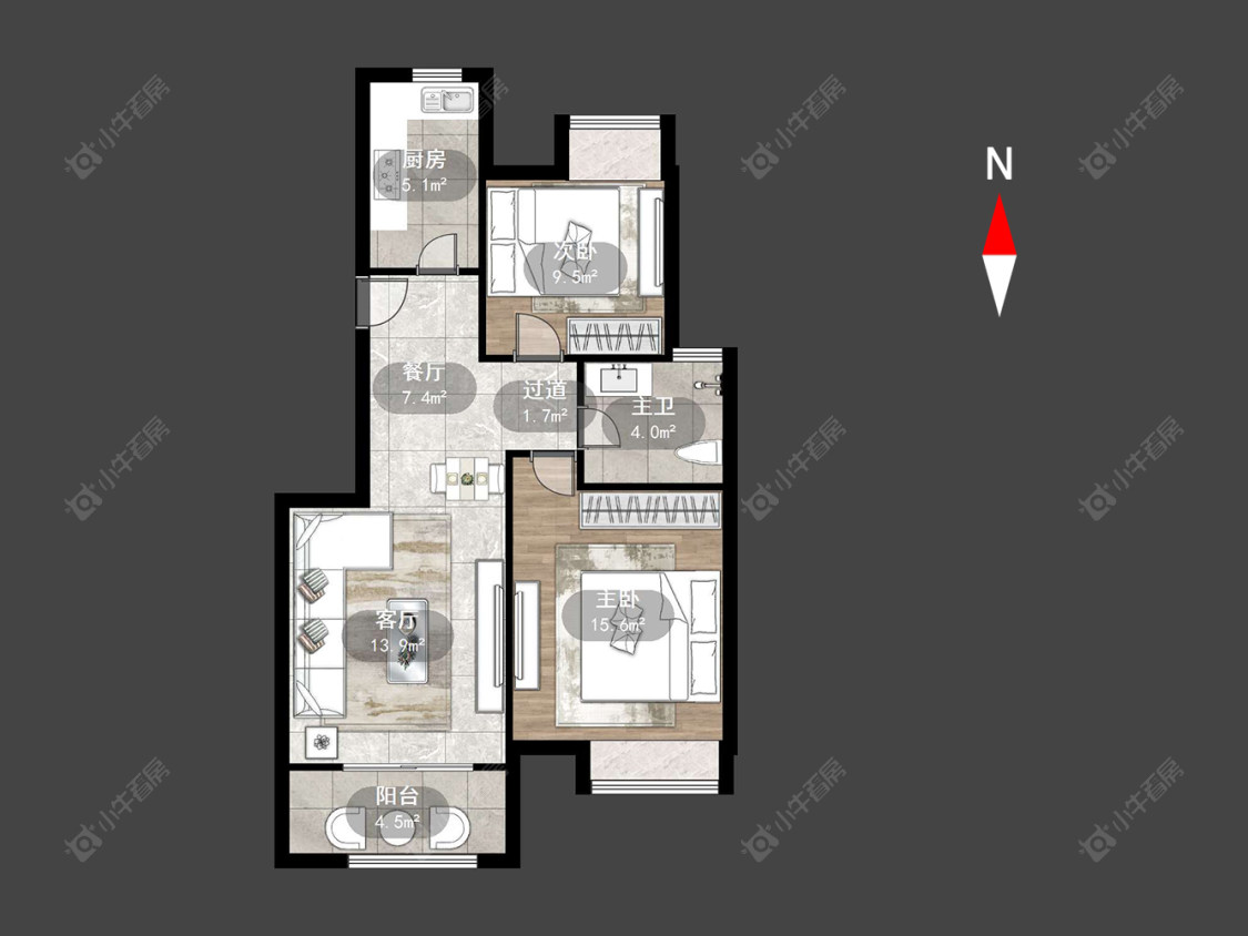 常州新闸花苑在售二手房源户型图_小牛看房