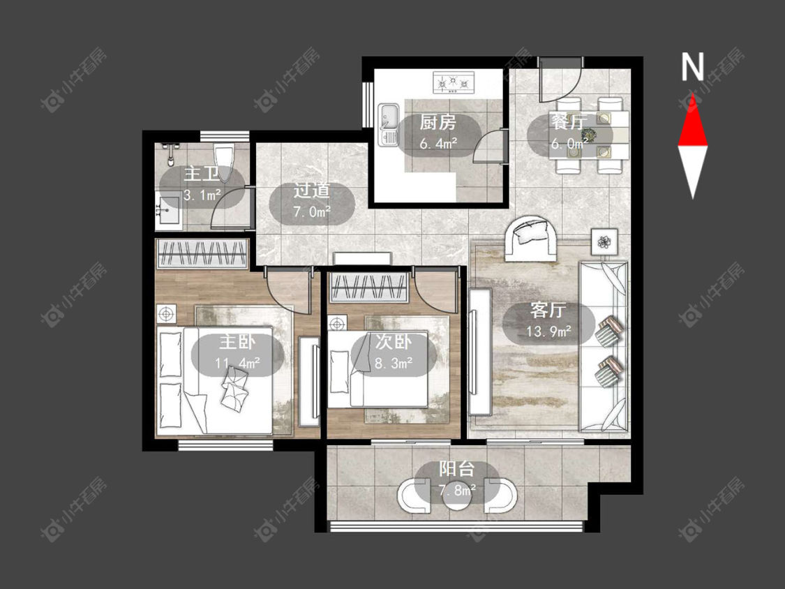 常州天启瑞禧花园在售二手房源户型图_小牛看房