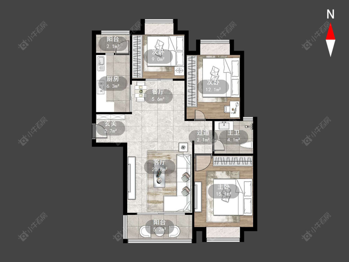 常州凯尔枫尚花园在售二手房源户型图_小牛看房