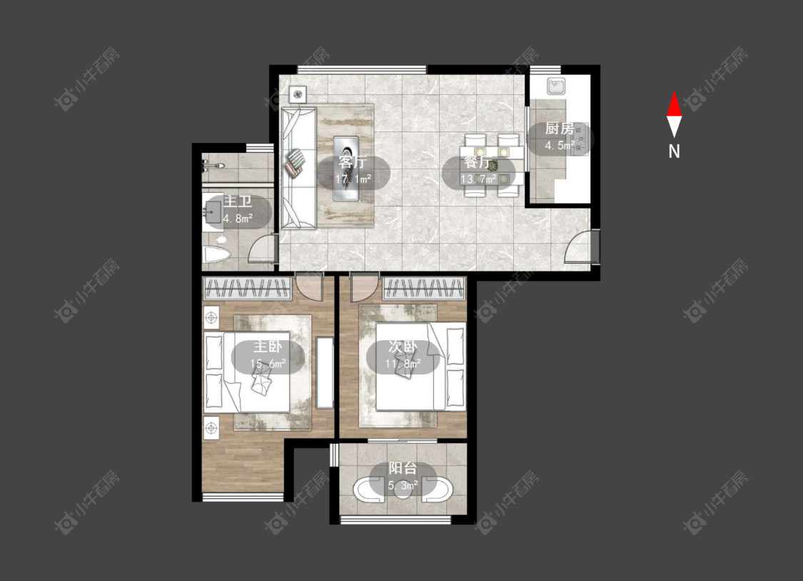 常州府河名居在售二手房源户型图_小牛看房