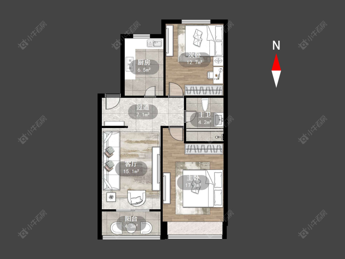 常州新龙花苑东区在售二手房源户型图_小牛看房