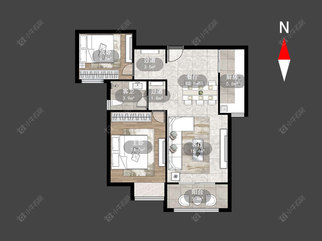 常州彩虹城在售二手房源户型图_小牛看房