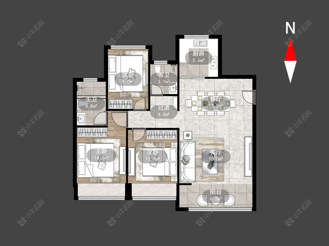 常州万科新都会在售二手房源户型图_小牛看房