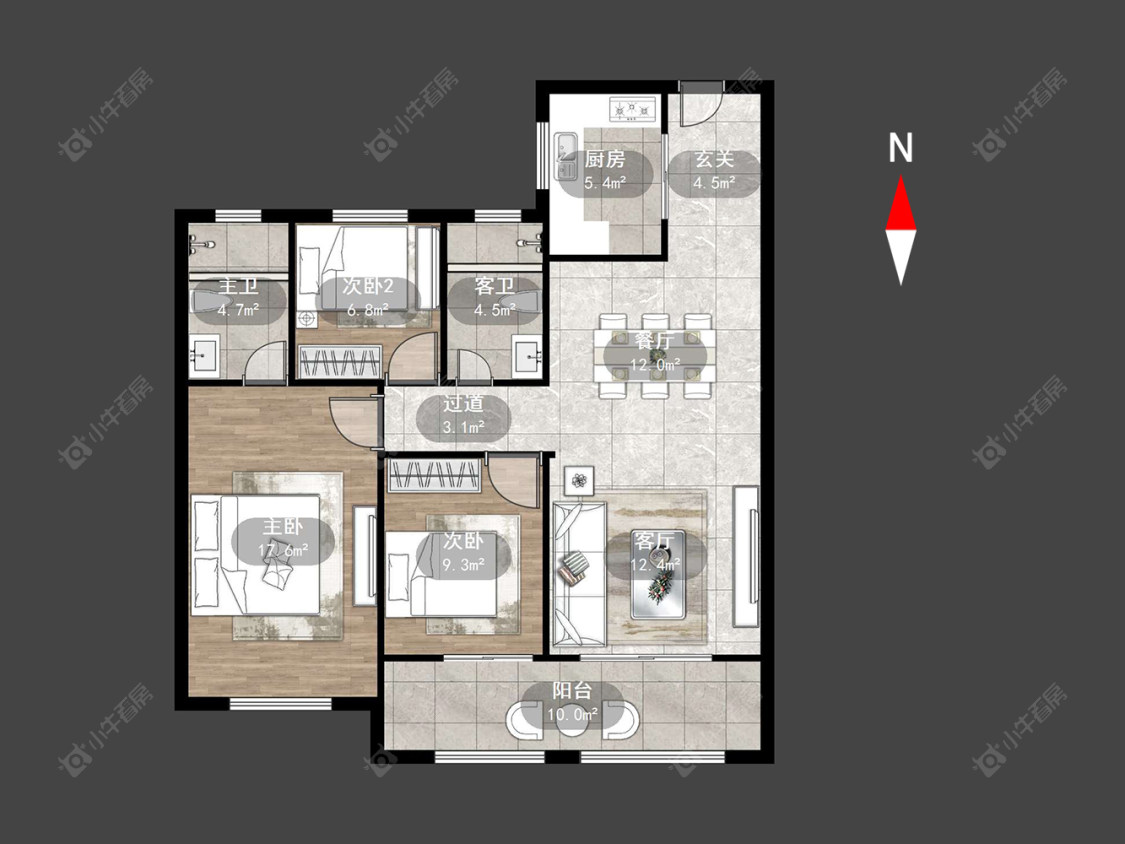常州锦上香郡在售二手房源户型图_小牛看房