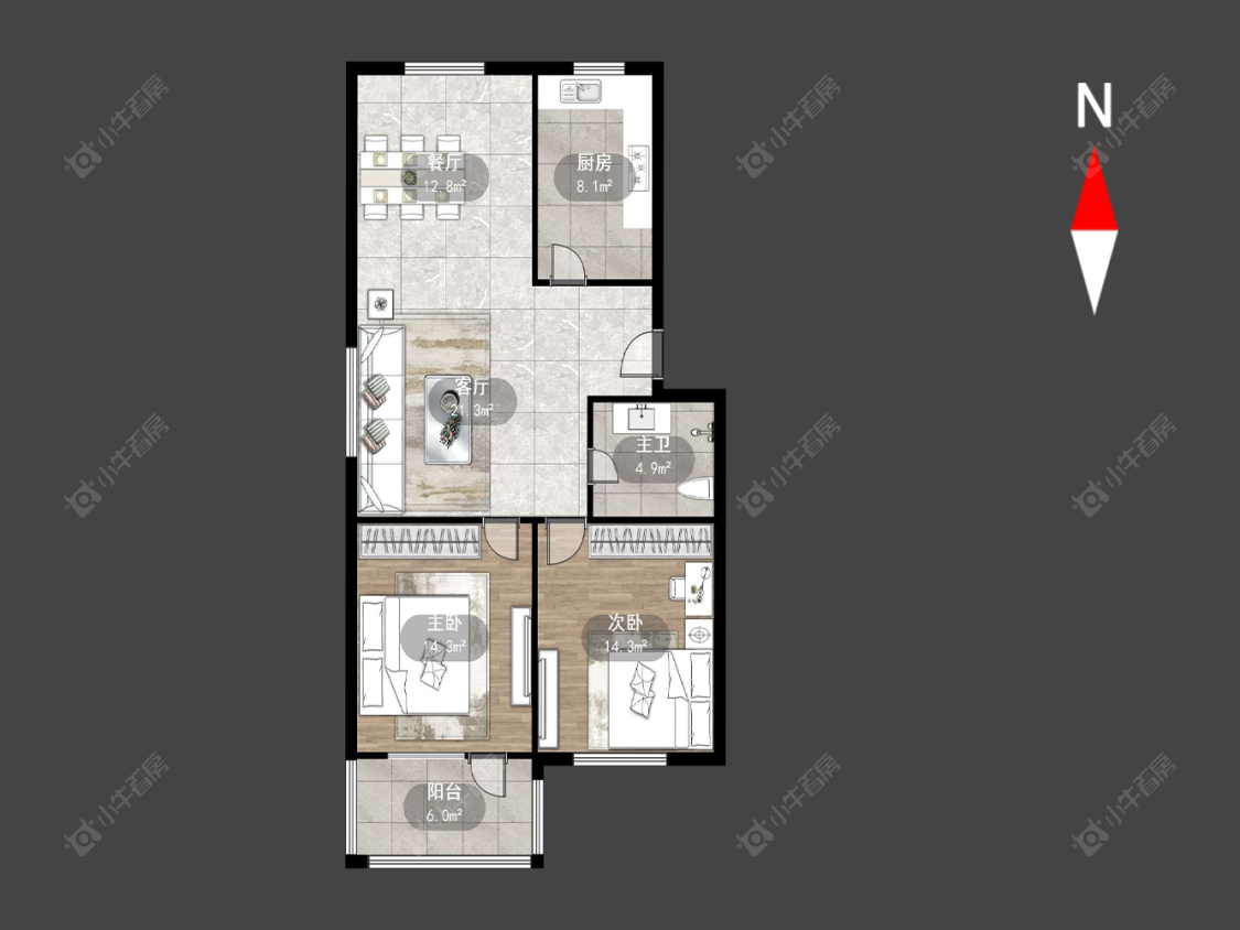 常州前桥新村在售二手房源户型图_小牛看房
