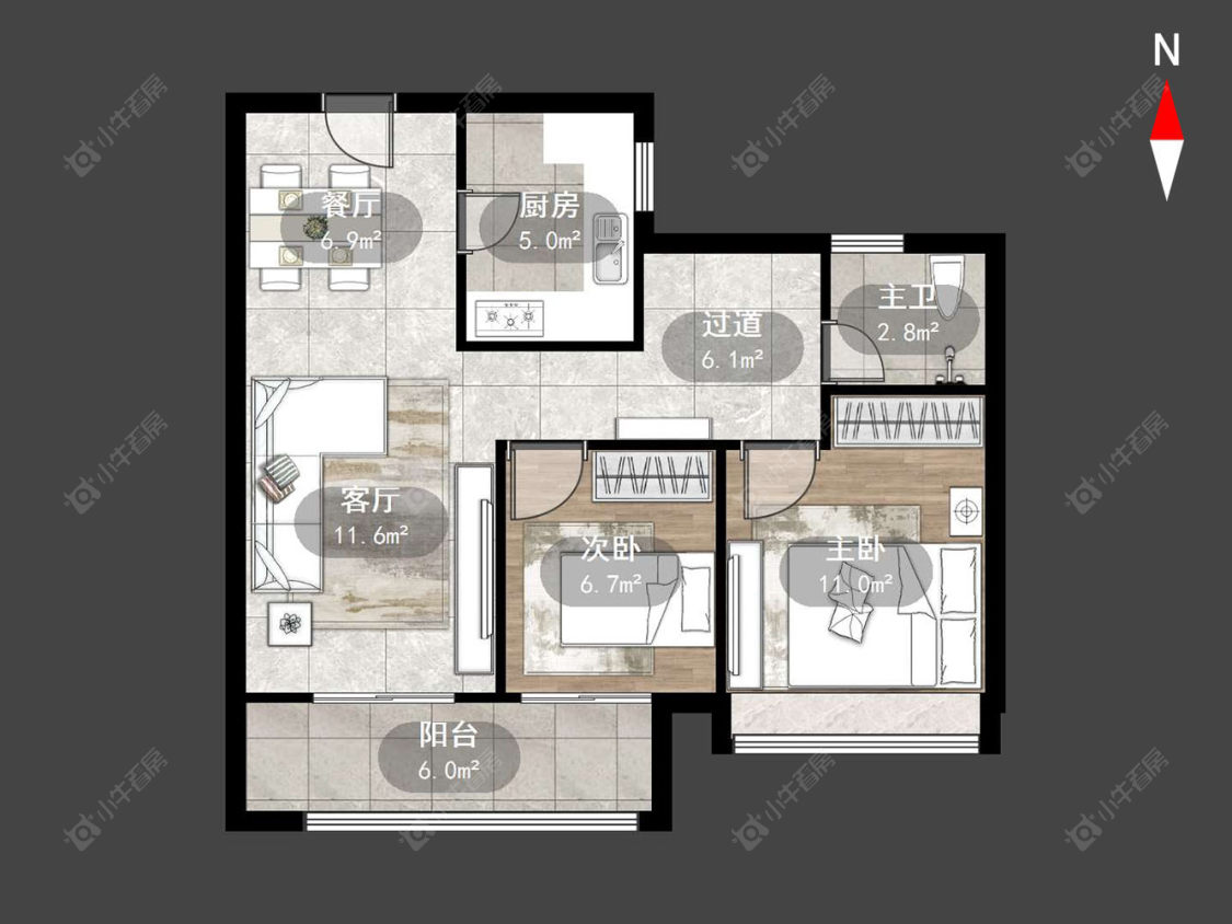 常州邹新花园D区在售二手房源户型图_小牛看房