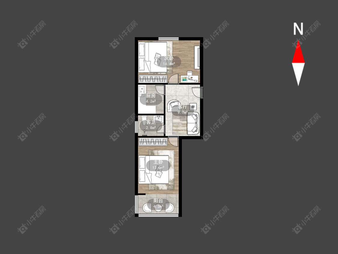 常州北环南村在售二手房房源户型图_小牛看房
