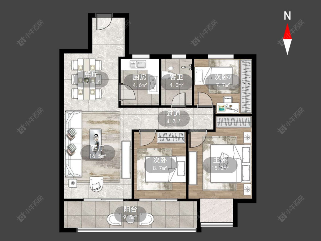 东方君开房源户型图 常州东方君开在售二手房源户型图_小牛看房