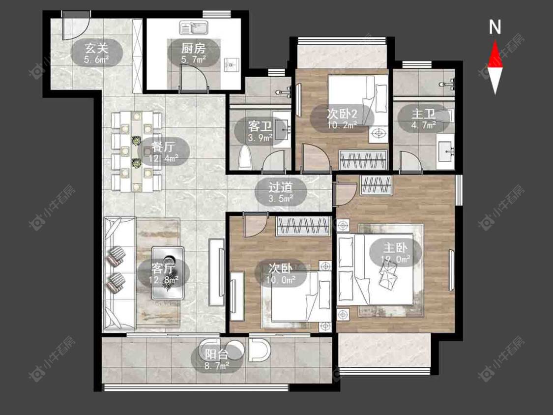 美的世茂云筑房源户型图 常州美的世茂云筑在售二手房源户型图_小牛看房