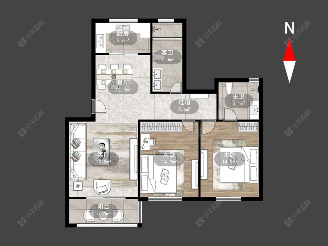 常州蓝天花园东区在售二手房源户型图_小牛看房