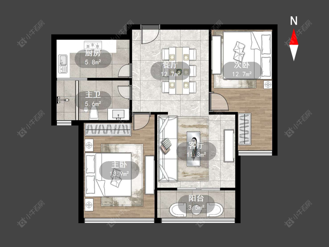 常州世纪华城西区在售二手房源户型图_小牛看房