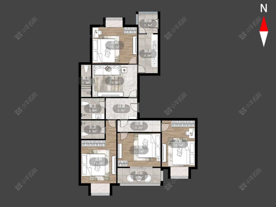 鹏欣丽都房源户型图 常州鹏欣丽都在售二手房源户型图_小牛看房