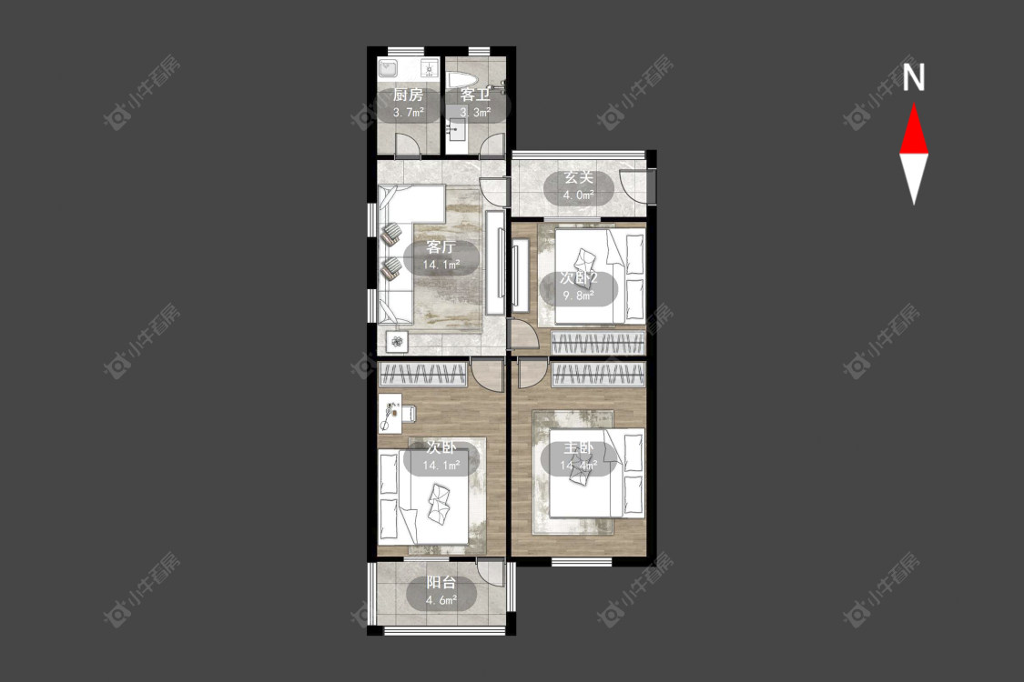 常州服务新村在售二手房源户型图_小牛看房