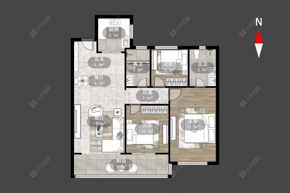 常州景瑞宸运天赋在售二手房源户型图_小牛看房