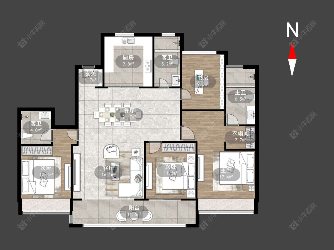 常州荣盛天翌在售二手房源户型图_小牛看房