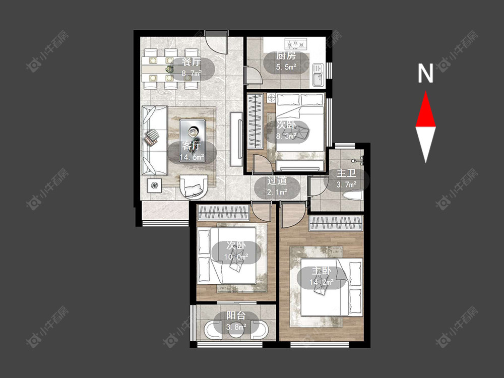 中奥珑郡房源户型图 常州中奥珑郡在售二手房源户型图_小牛看房