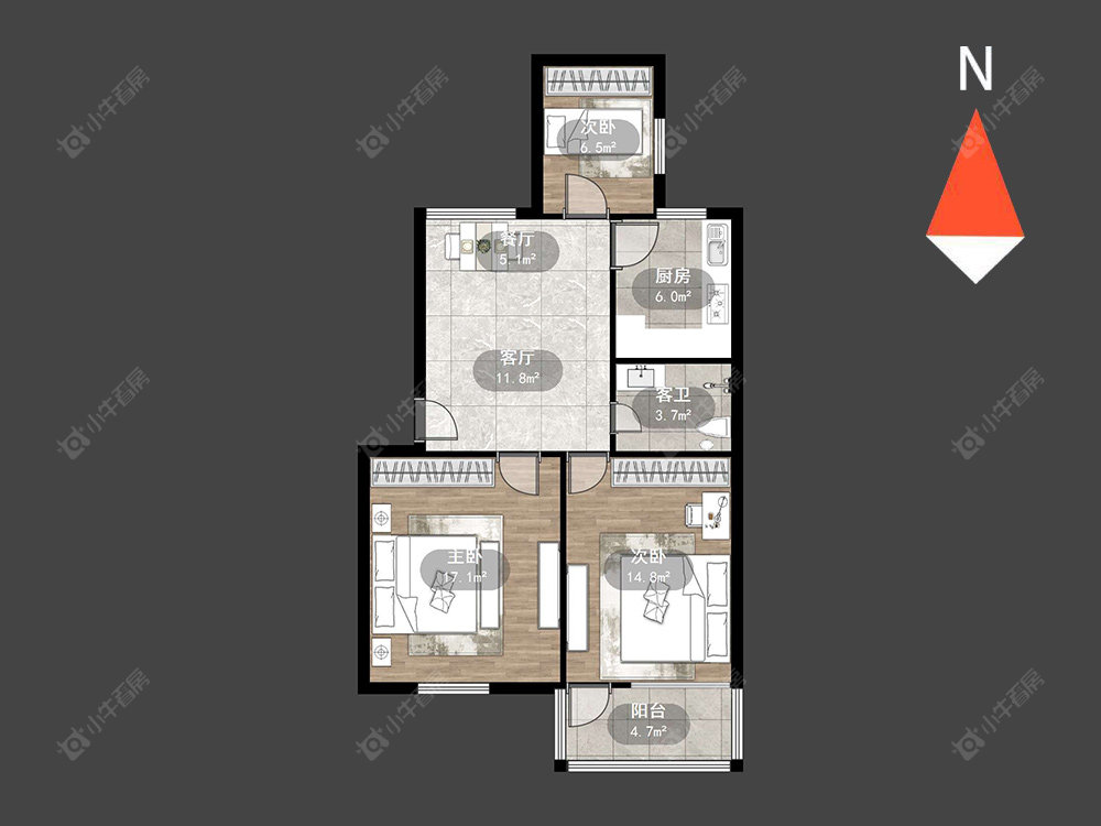 常州镇南新村在售二手房源户型图_小牛看房