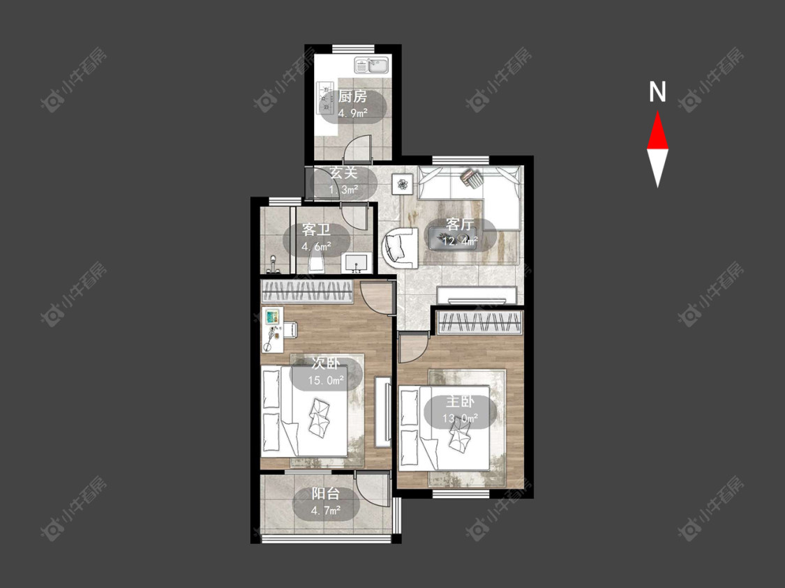 常州翠竹新村东北区在售二手房源户型图_小牛看房