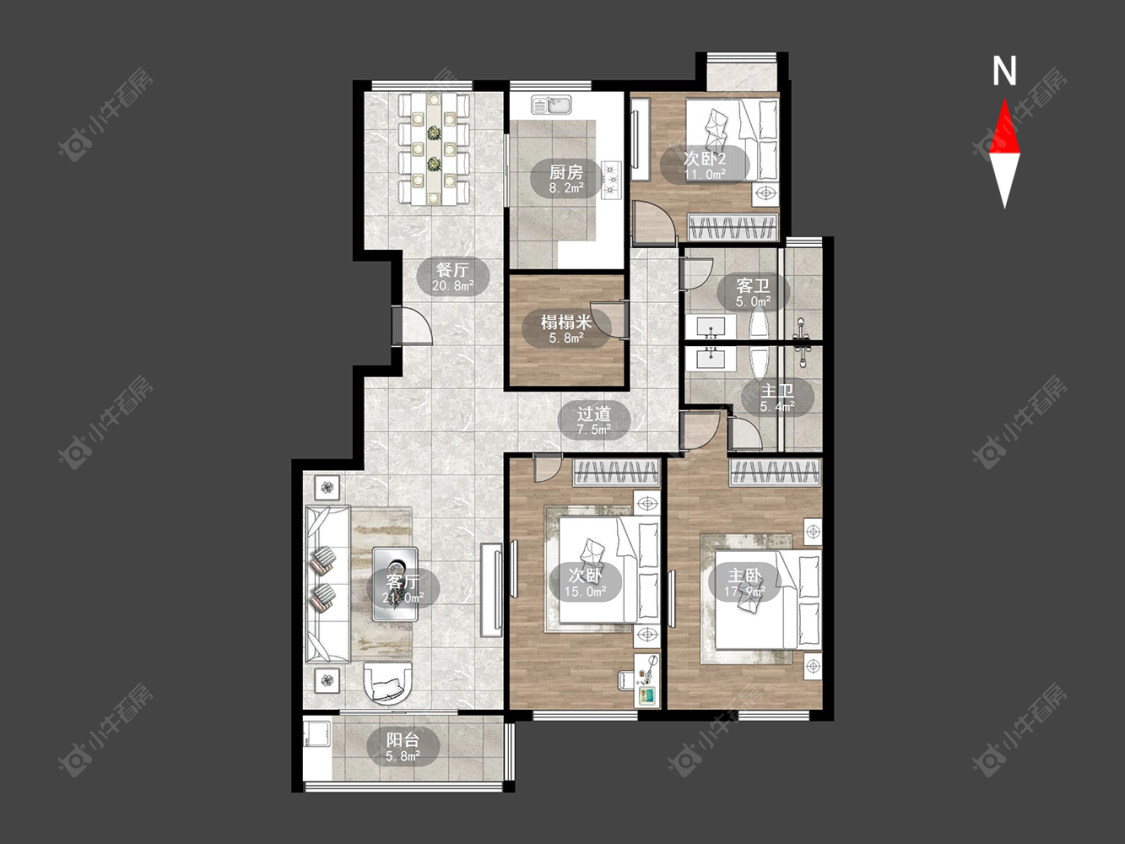 常州嘉宏七棠在售二手房源户型图_小牛看房