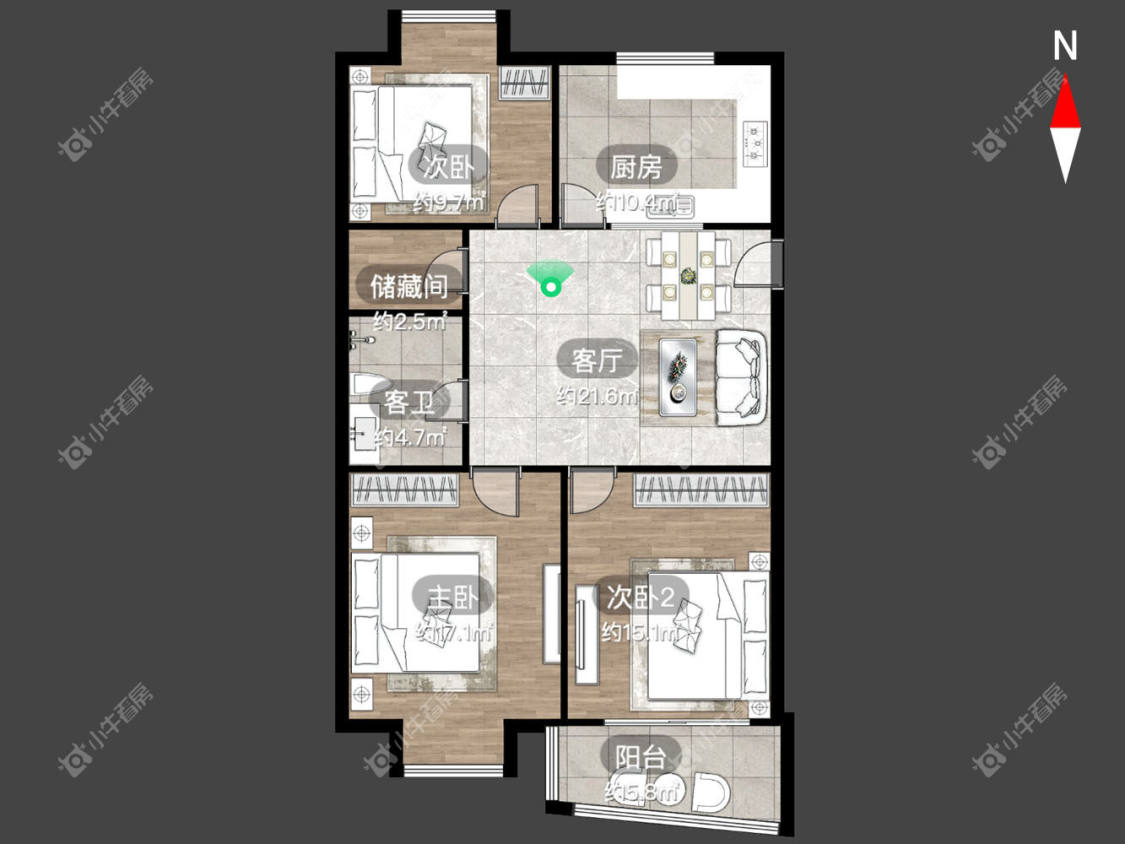 常州河苑家园二期在租房源户型图_小牛看房