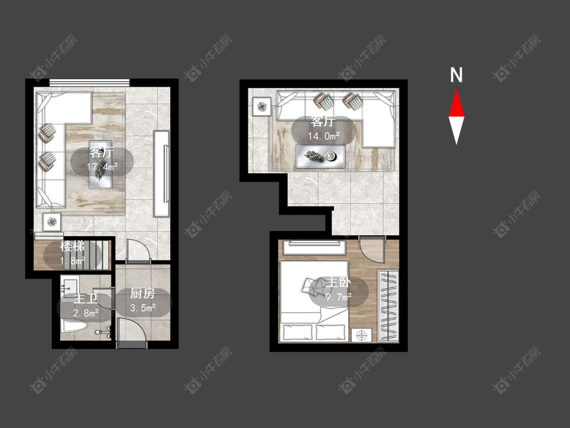 常州富都商务公寓在售二手房源户型图_小牛看房