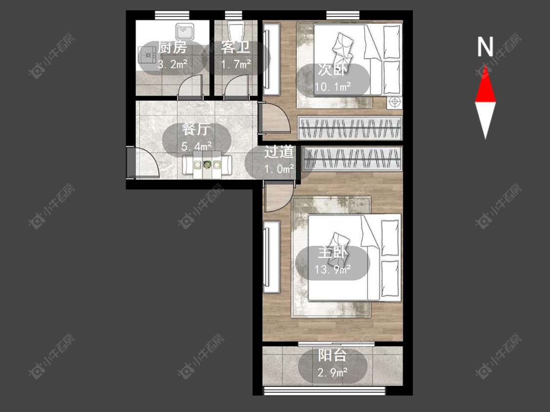常州工房北区在售二手房源户型图_小牛看房
