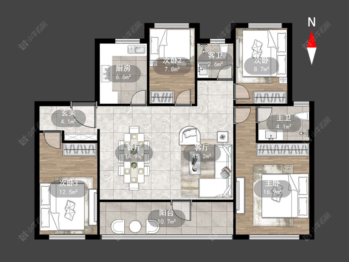 中建国贤府房源户型图 常州中建国贤府在售二手房源户型图_小牛看房