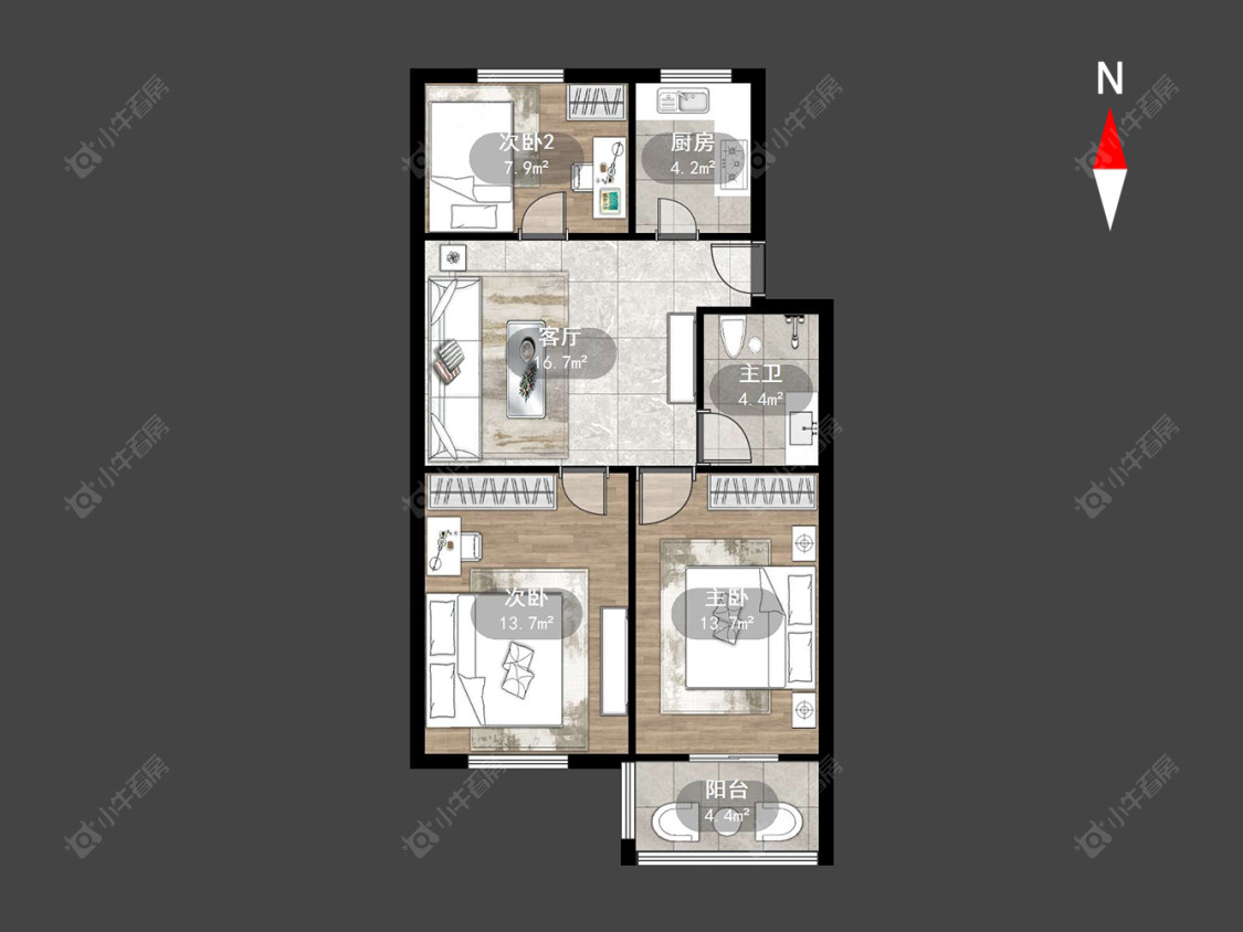 荆川里房源户型图 常州荆川里在售二手房源户型图_小牛看房