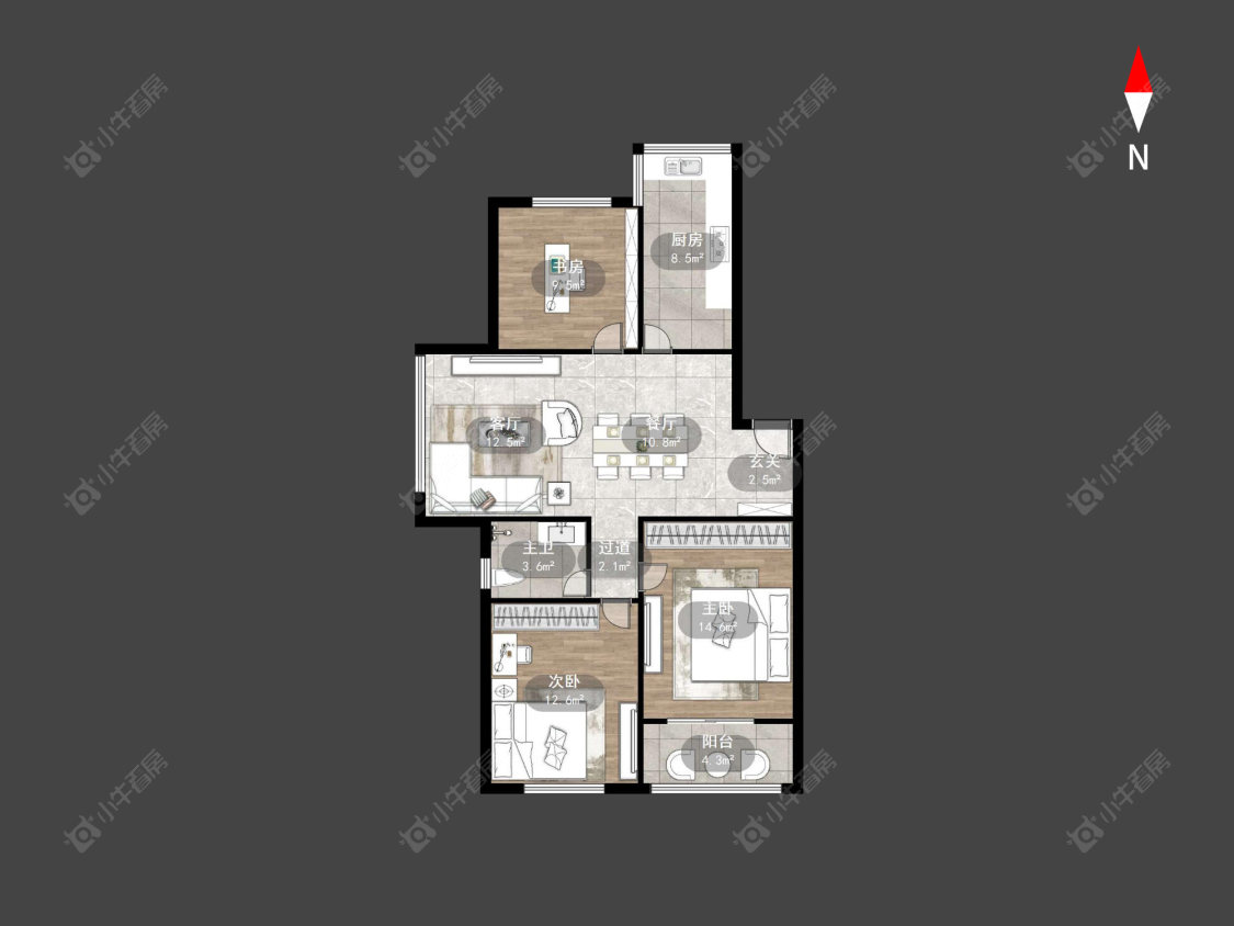 常州天安河滨花园在售二手房源户型图_小牛看房