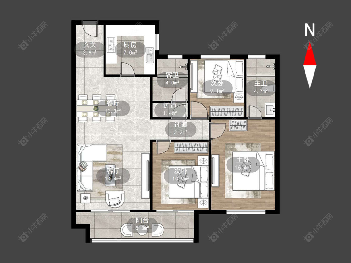 常州观湖名轩在售二手房源户型图_小牛看房