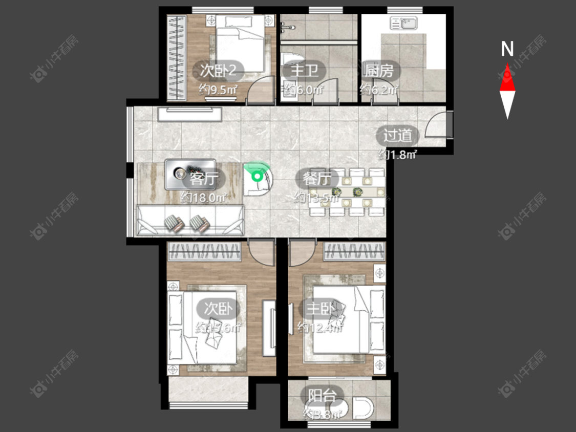 常州聚怡花园北区在售二手房源户型图_小牛看房