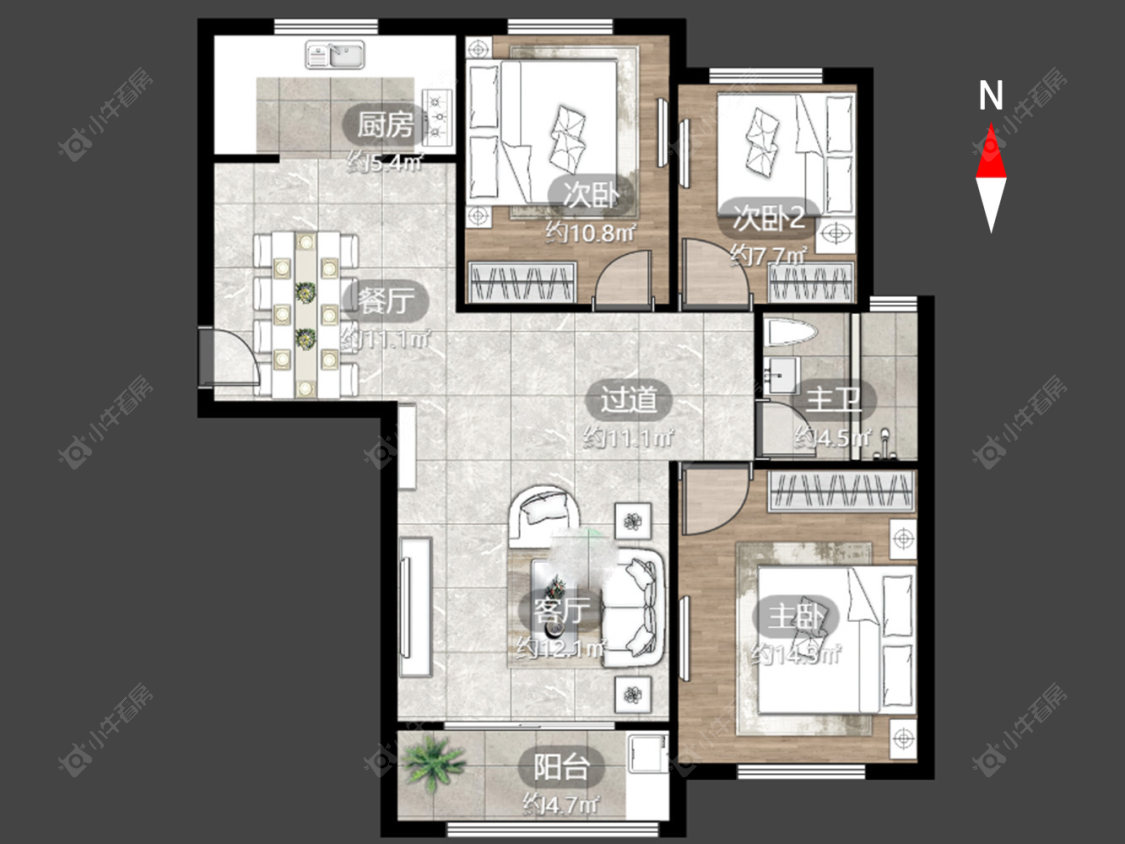 聚怡花园北区房源户型图 常州聚怡花园北区在售二手房源户型图_小牛看房
