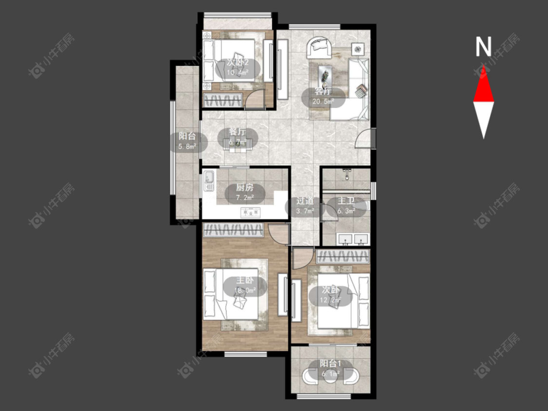 常州龙东花园在售二手房源户型图_小牛看房