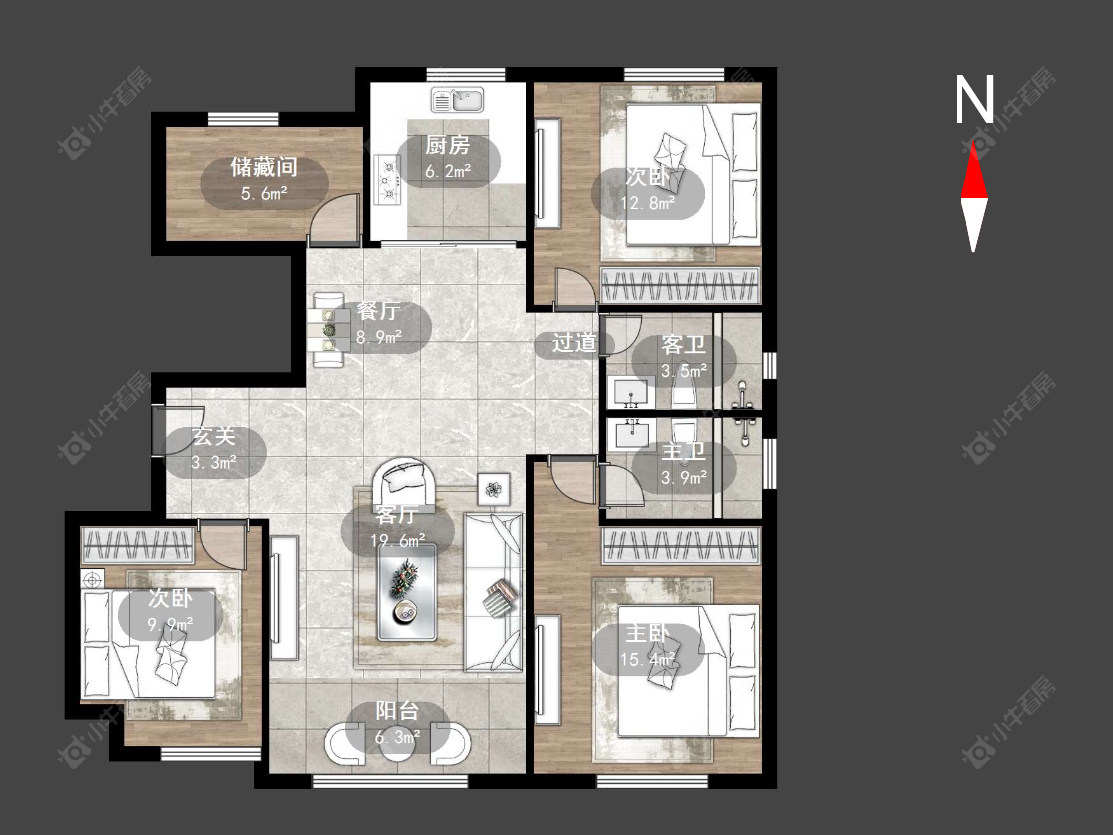 常州中海凤凰熙岸在售二手房源户型图_小牛看房