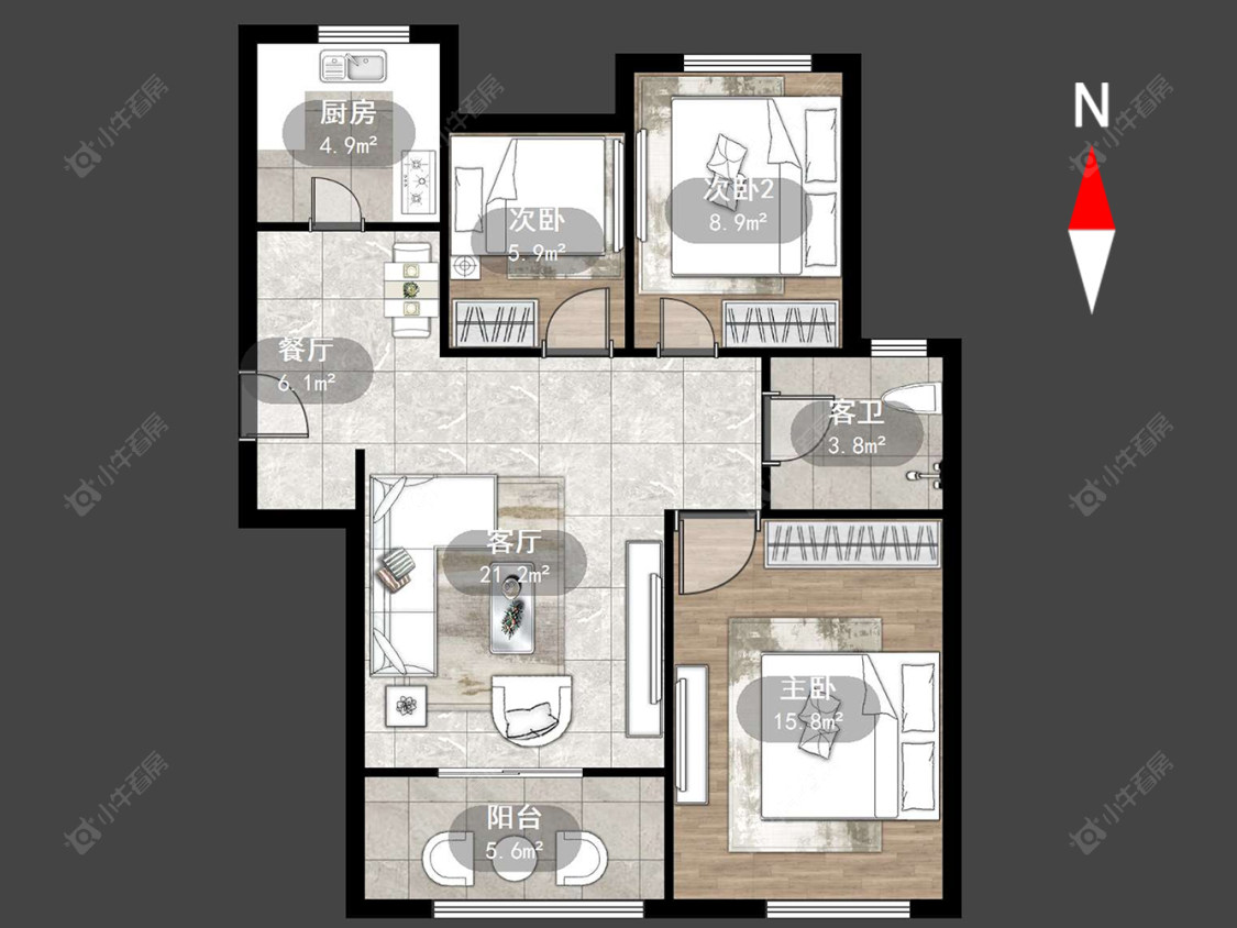 常州福成上城花园在售二手房源户型图_小牛看房
