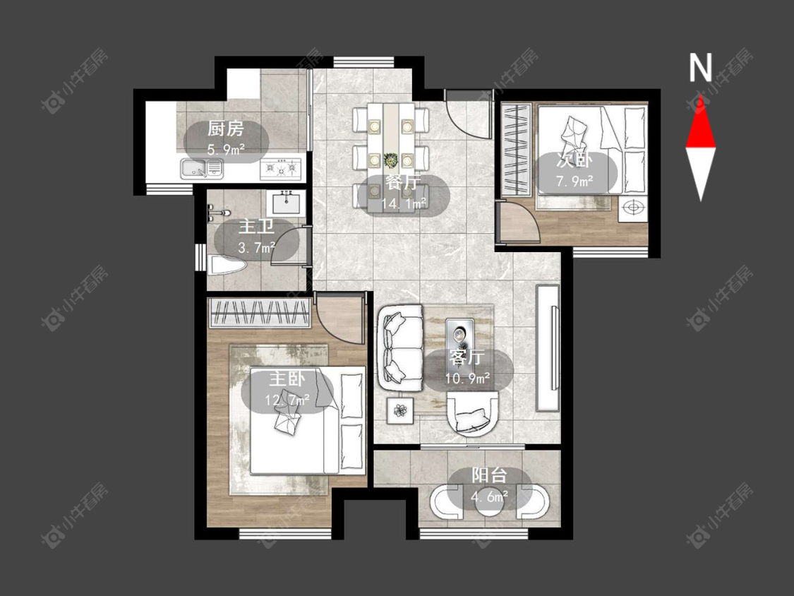 常州新城春天里在售二手房源户型图_小牛看房