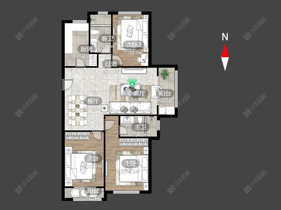 绿地世纪城二期房源户型图 常州绿地世纪城二期在售二手房源户型图_小牛看房