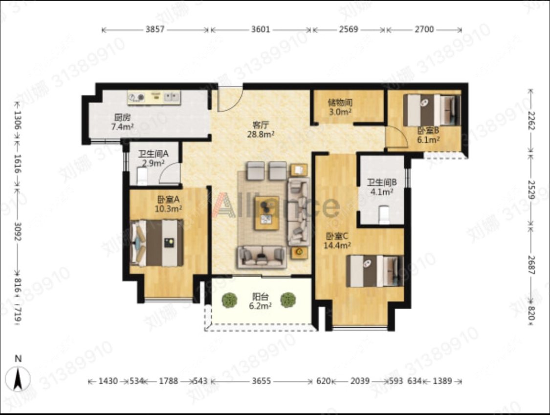常州星河国际十二区在租房源户型图_小牛看房